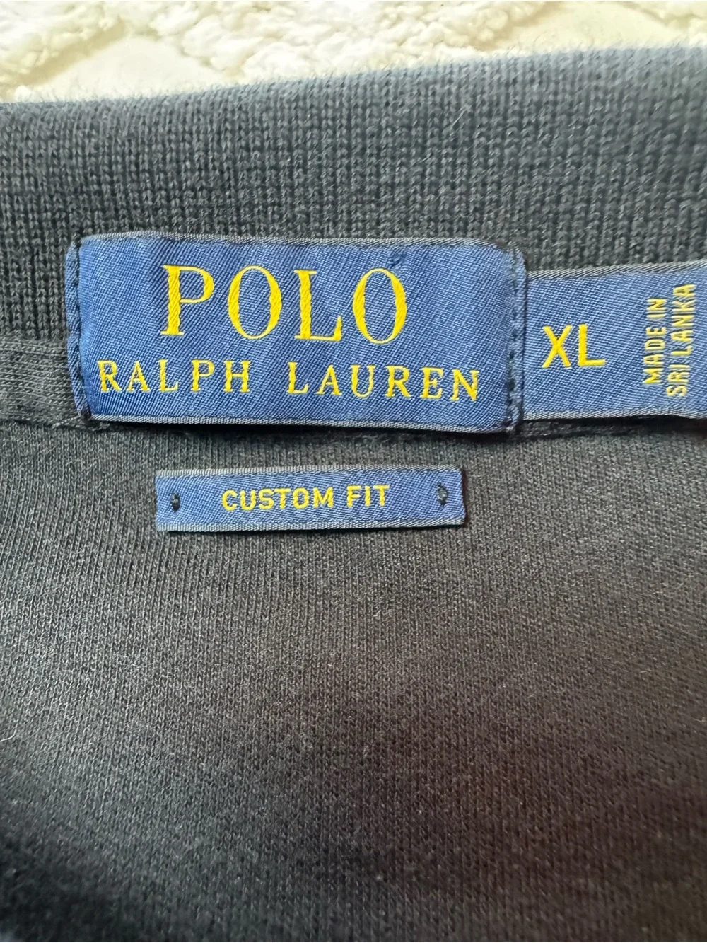 Ralph Lauren Black Polo XL 100% Cotton Shirt with Red Pony Embroidery